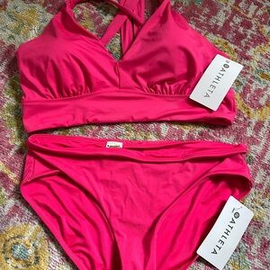 Athleta Vibrant Pink Swimwear Set